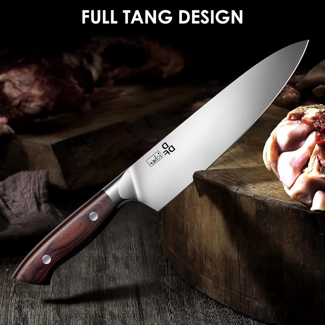 DDF iohEF Küchenmesserset 3 tlg, Messerset Santoku Meser Kochmesser Schälmesser Gemüsemesser Obstmes