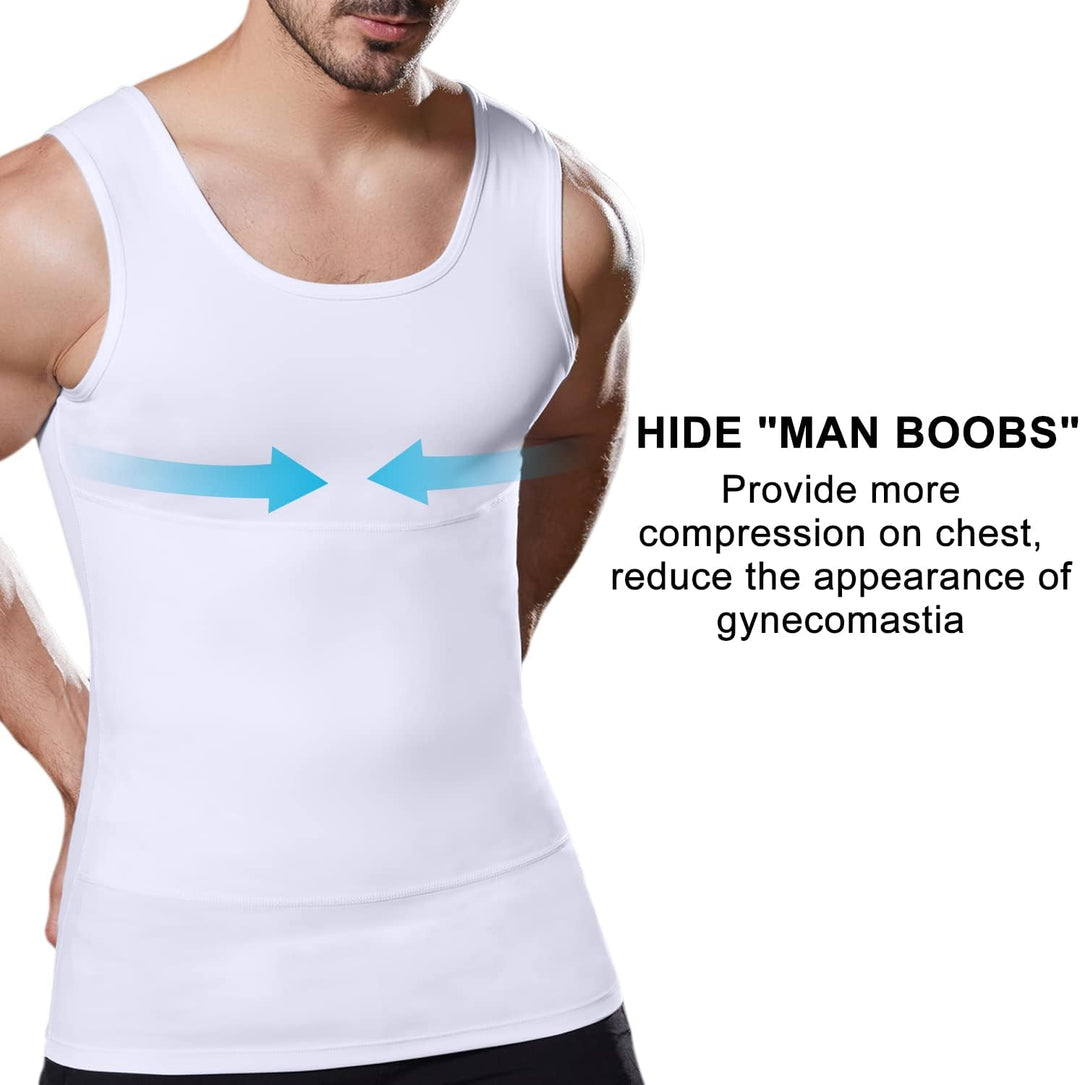 Lgtfy Herren Bauchweg Body Shaper Weste Brust Bauch Kompression Tank Top Bauch Verstecken Unterhemde