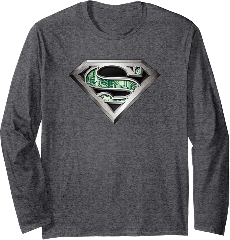 Superman Circuitry Logo Langarmshirt