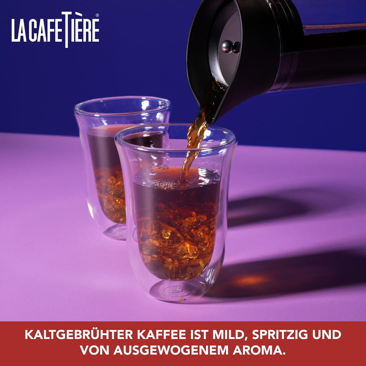 La Cafetière Kaffeebereiter zum Kaltbrühen, mit Netzfilter, spülmaschinenfest, Krugdeckel mit Ausgie