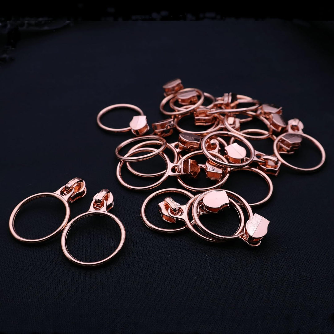 Leekayer 5#Rose Gold Metallic Protrusion Nylon Spule Reissverschluss Meterware Lose 9 Meter Schwarz