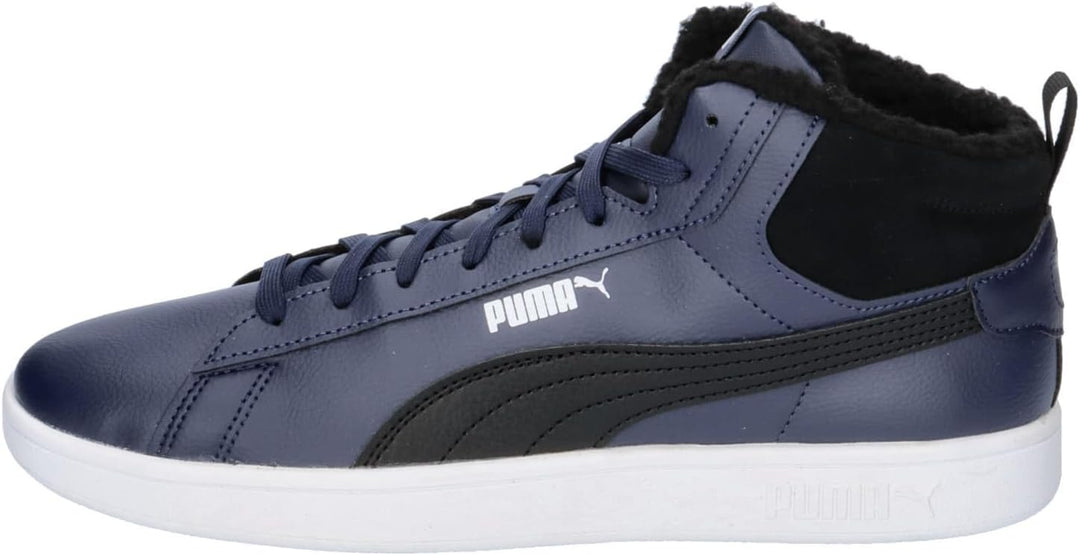 PUMA Unisex Smash 3.0 Mid WTR Sneaker 38 EU Navy Black White Blue, 38 EU Navy Black White Blue