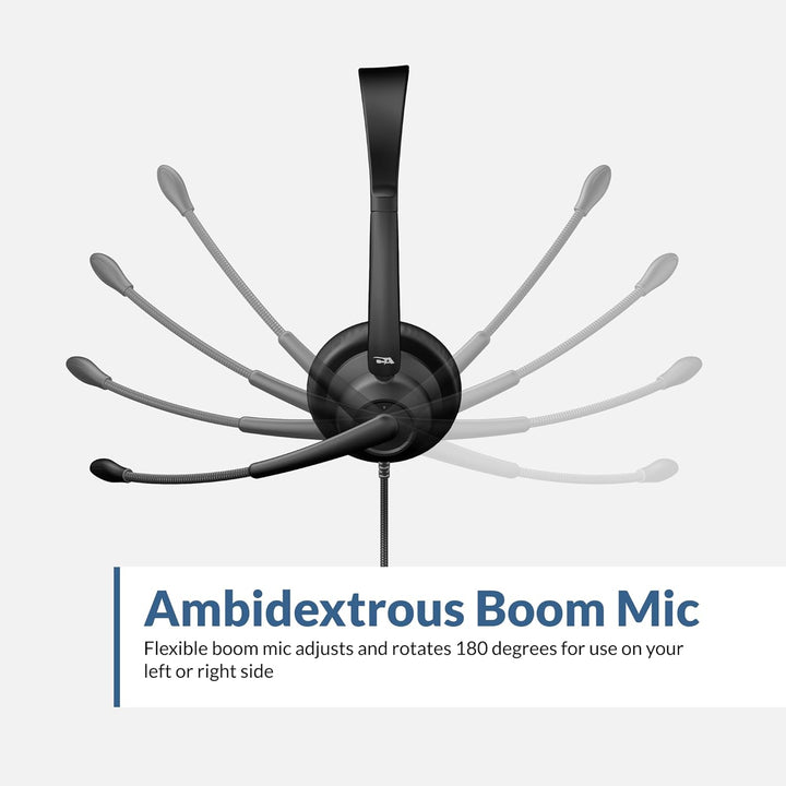 Cyber Acoustics Stereo-USB-Headset mit ENC (AC-204ENC) – Umgebungsgeräuschunterdrückung, Audio für A