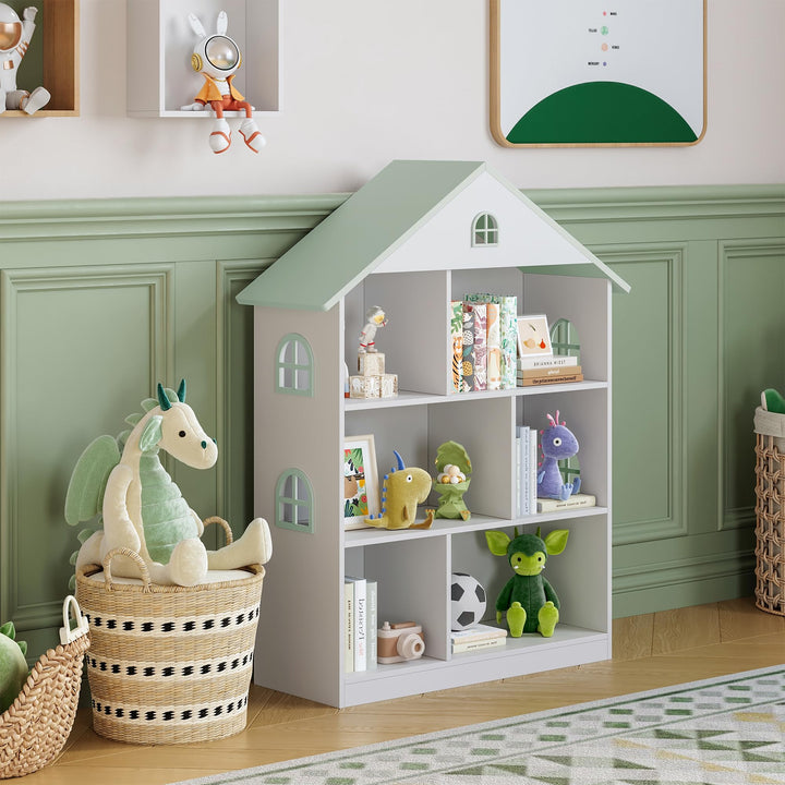 [en.casa] Kinderregal Vipsali Aufbewahrungsregal mit 6 Fächern Spielzeugregal 107 x 83 x 30 cm Kinde