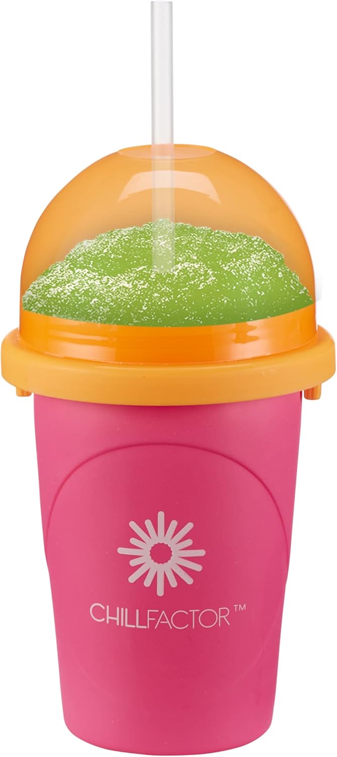 Slushy Maker Chillfactor Magic Freez | Slush Ice Becher mit Strohhalmlöffel | Eisbecher Alternative