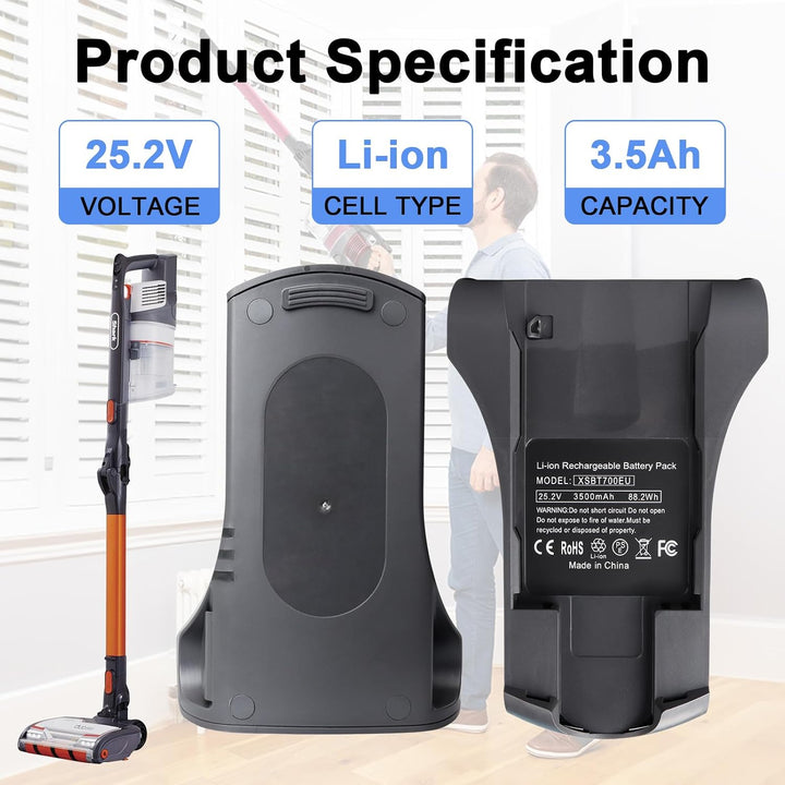 MXJFYY 25,2 V 3500 mAh Lithium-Ionen-Ersatzakku für Shark XSBT700/XSBT700EU, Akku kompatibel mit Sha
