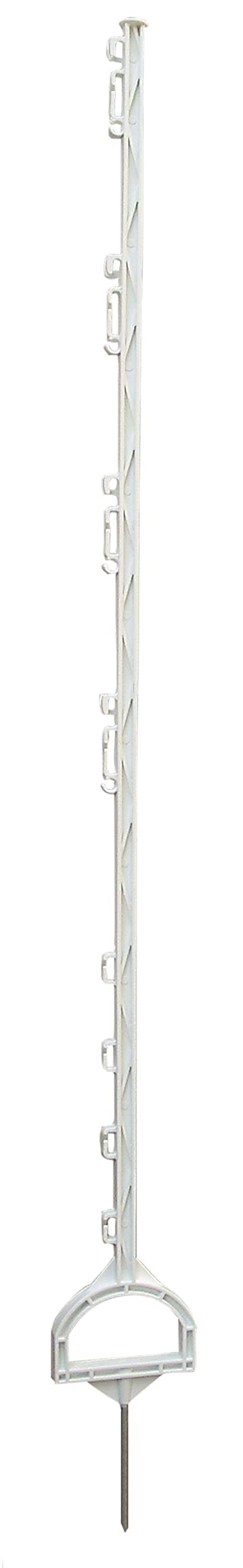 Weidezaunpfahl Kunststoffpfahl Steigbügel 156cm 8 Bandösen 8 Seilösen mit Stahlnagel (10er Pack)
