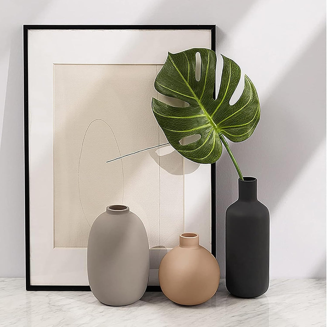 Smiletag Keramikvase für Dekoration, moderne Bauernhaus-Dekorvase, 3er-Set, neutrale kleine Vasen fü