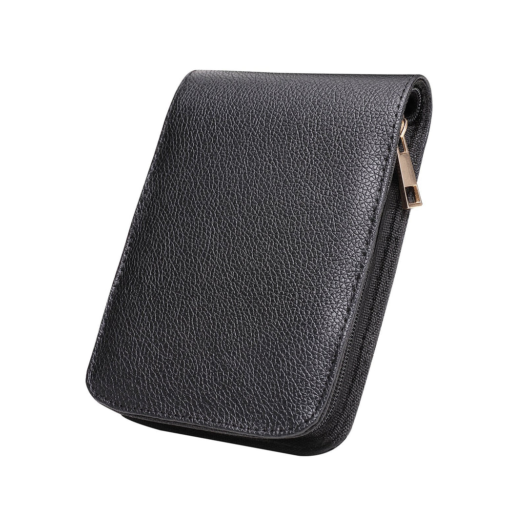 Topoomart Füllfederhalter, Kunstledertasche für Stift-Kollektionen Black for 12 pens Schwarz, Schwar