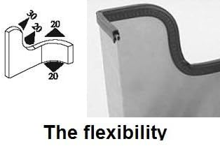 Extrusionsdichtung, Randbesatz, Grösse: Medium, U-Höhe:1,35 mm. Klemmbereich: 1,2 mm - 3,57 mm. 6 Me