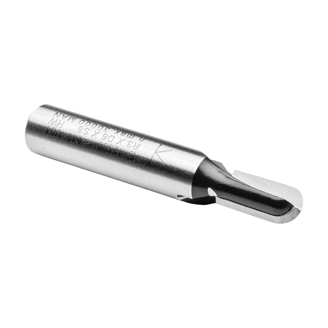ENT 12580 Wasserrinnenfräser HW, Schaft (S) 8 mm, Durchmesser (D) 6 mm, NL 12,7 mm, R 3 mm, SL 32 mm