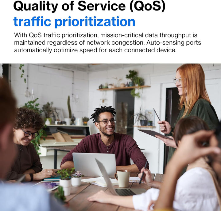 Linksys LGS108P-EU 8-Port Unmanaged Gigabit-Netzwerk-PoE-Switch mit 4 PoE+-Ports, Ethernet-Switch –