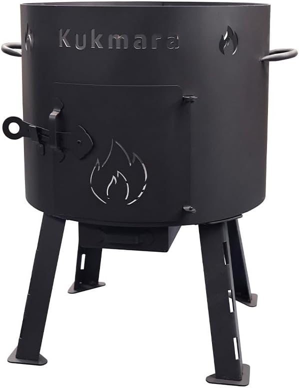 rukauf Set Utschak, 45 cm + 15-16 Liter Kasan Kazan aus Gusseisen (INNEN GLATT) + Schaumlöffel Feldk