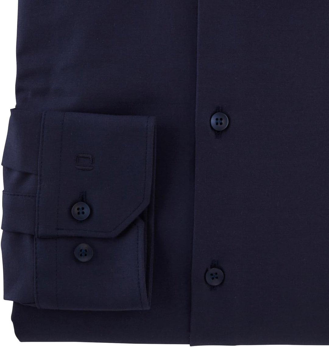OLYMP Herren Oberhemd Langarm No.Six.24.Seven,Twill,super Slim,Modern Kent 37 Nachtblau, 37 Nachtbla
