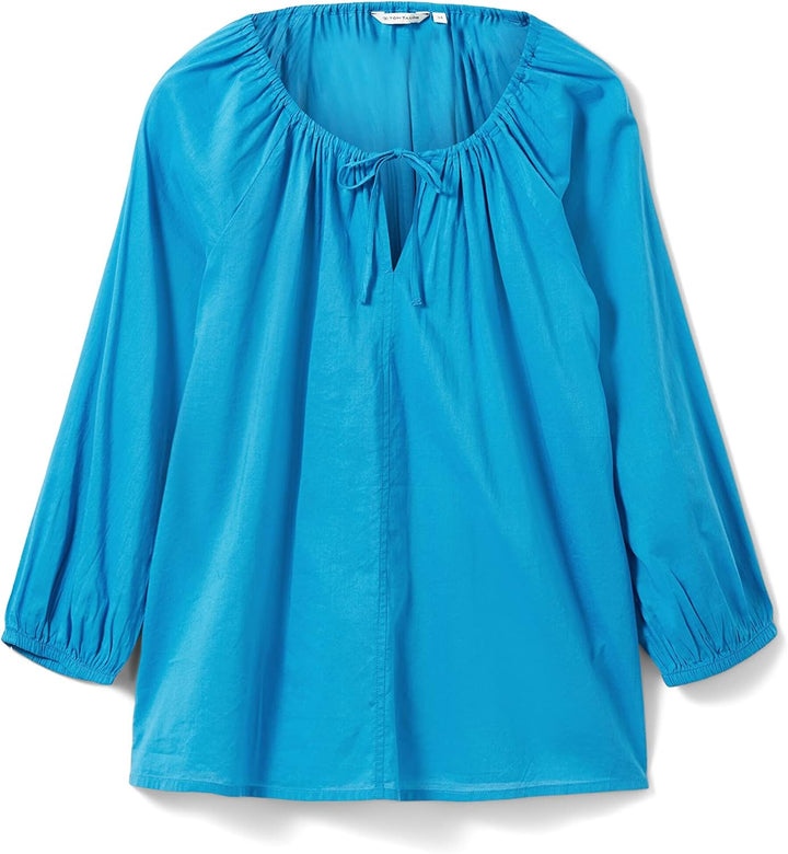 TOM TAILOR Damen Tunica Bluse, 30095 - Sublime Teal Blue