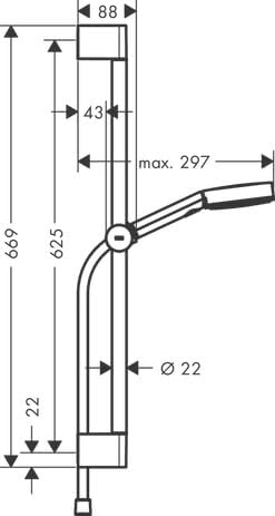 hansgrohe Duschset Pulsify Select S, Duschkopf wassersparend mit Schlauch und Halterung, verstellbar