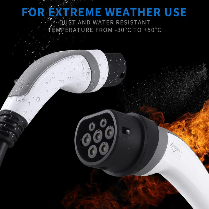 EVIEUN Ladekabel Typ 2 7,2kW 32A für Hybrid & Elektroauto | 1 phasig | 3 Meter Typ 2 Ladekabel, Lade