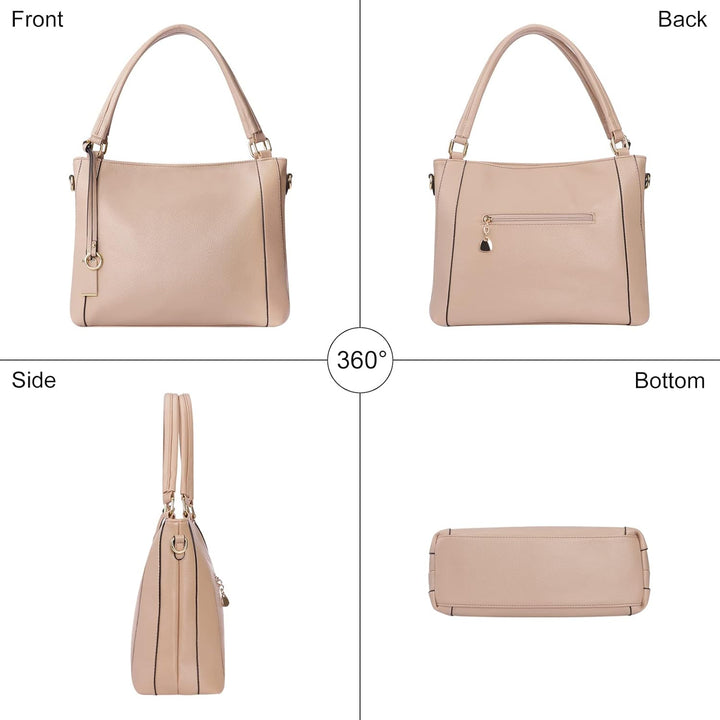 HAWEE Mode Damen Handtasche aus Weiches PU-Leder Umhängetasche Grosse Schultertasche mit Reissversch