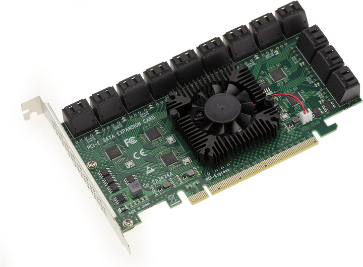 KALEA-INFORMATIQUE PCI Express PCIe 3.0 x16-Controller-Karte mit 24 Ports für SATA-6G-Festplatten. C