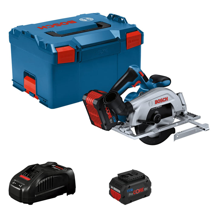 Bosch Professional Akku-Kreissäge GKS 18V 57-2 (165 mm Sägeblatt, 57 mm Schnitttiefe, 2 x Akku ProCO