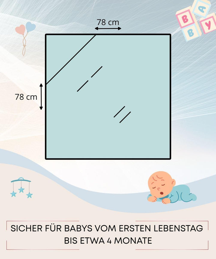 Einschlagdecke Babyschale Frühling Herbst, Reine Baumwolle ohne Polyester-Plüsch, hypoallergen, 3-Pu