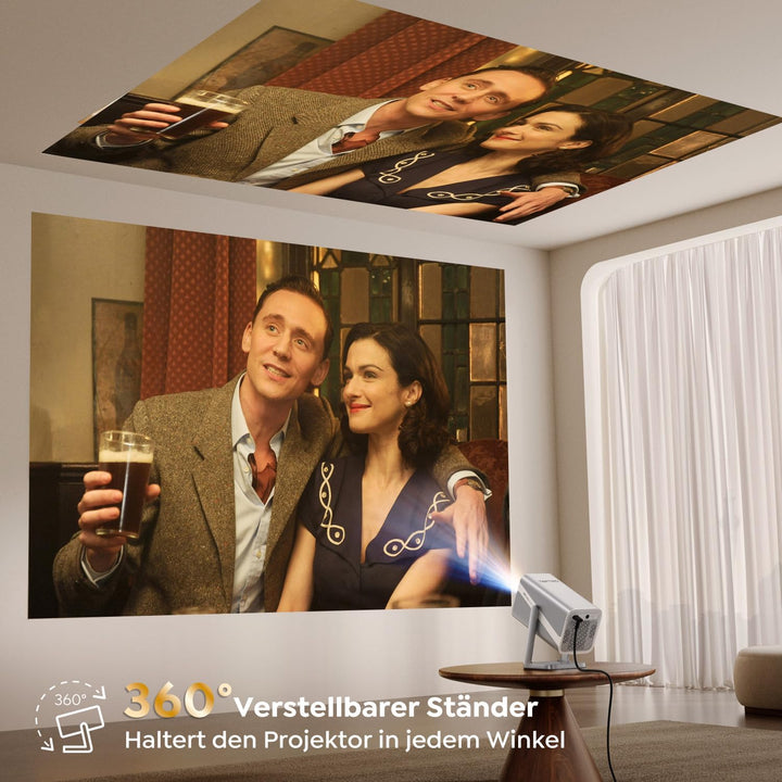 Smart Beamer [Kompatibel mit Netflix & Dolby Audio] Beamer 4K Heimkino 1080P FHD, Tragbarer Projekto