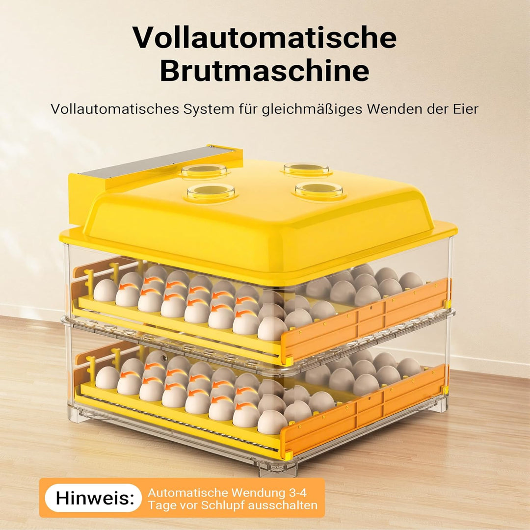 Wiltec Automatische Brutmaschine 96 Eier Brutapparat Flächenbrüter Inkubator