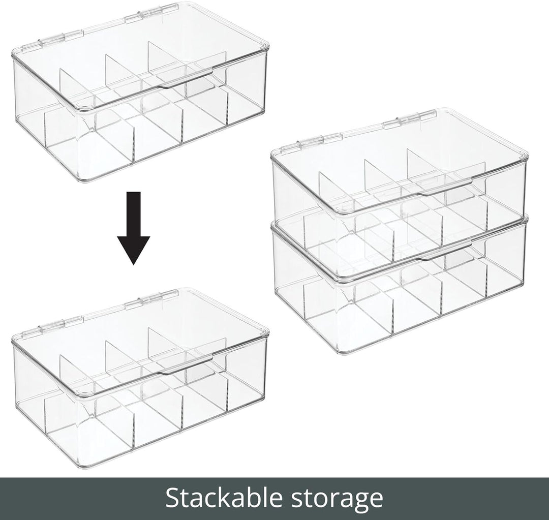 mDesign Teekiste (2er Pack) – die praktische, stapelbare Teebox zur Teebeutel Aufbewahrung – auch al