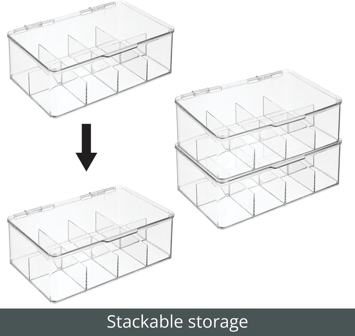mDesign Teekiste (2er Pack) – die praktische, stapelbare Teebox zur Teebeutel Aufbewahrung – auch al