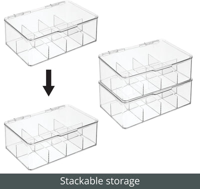 mDesign Teekiste (2er Pack) – die praktische, stapelbare Teebox zur Teebeutel Aufbewahrung – auch al