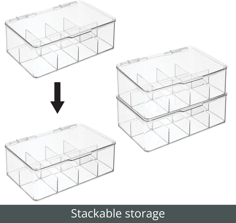 mDesign Teekiste (2er Pack) – die praktische, stapelbare Teebox zur Teebeutel Aufbewahrung – auch al