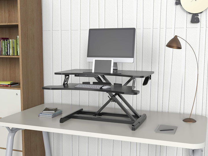 HFTEK Sitz-Steh-Desktop-Schreibtisch Arbeitsplatz Sit & Stand Laptop Mount Workstation (FY63GSD), FY