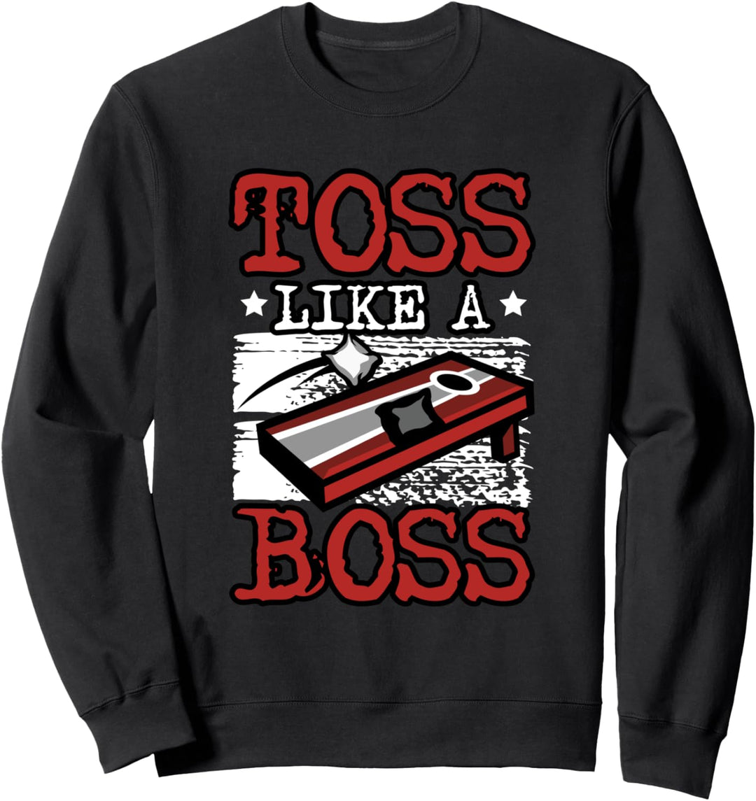 Toss Like A Boss Cornhole Sitzsack für Damen und Herren Sweatshirt