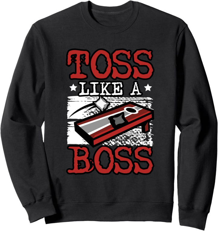 Toss Like A Boss Cornhole Sitzsack für Damen und Herren Sweatshirt