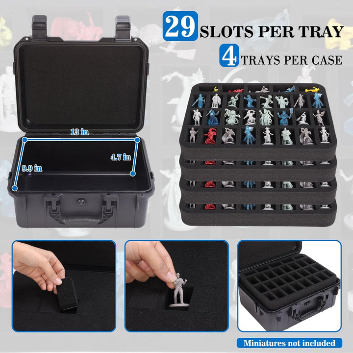 Mumlicha Robuster Miniaturen Aufbewahrungskoffer, 116 Slot Miniaturen Transportkoffer enthält 4 Scha
