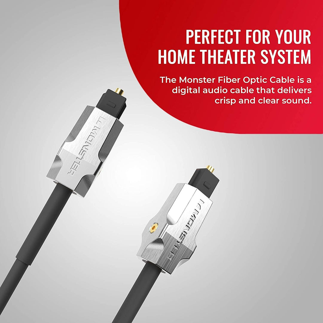 MONSTER M1000 Glasfaserkabel 3m, Fiber Optic Kabel, Surround-Sound, Digitales Audiokabel, Optimale S