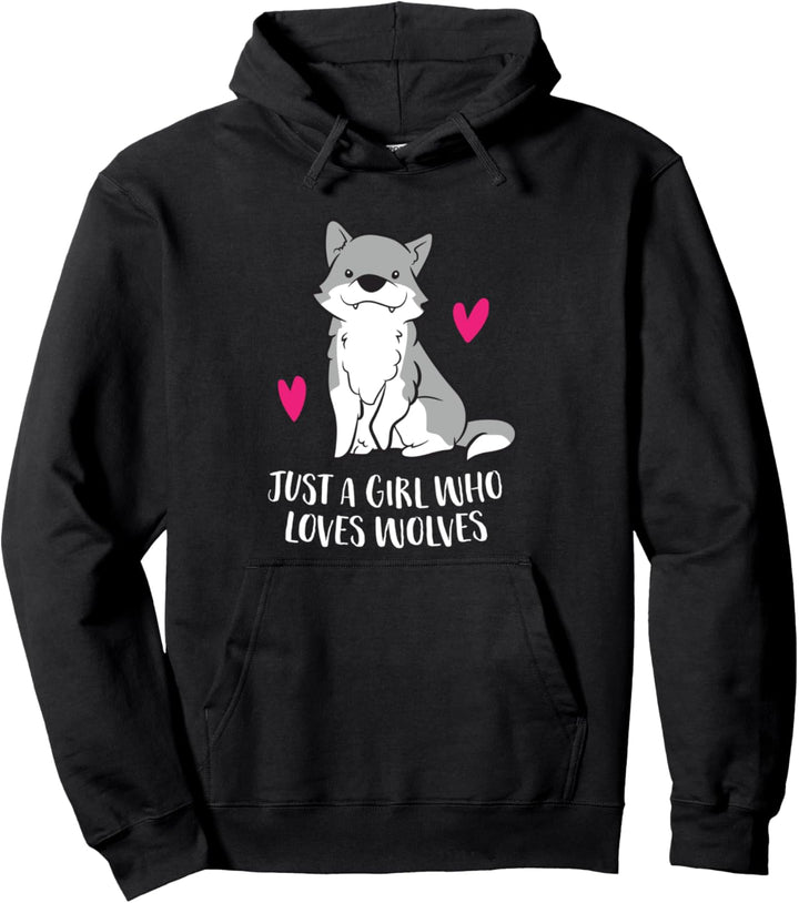 Nur ein Mädchen das Wölfe liebt Pullover Hoodie