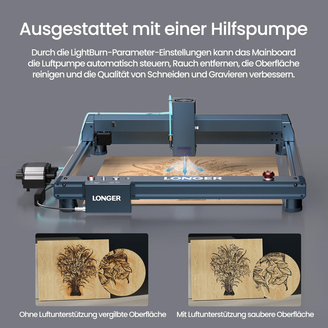 Longer Laser B1 20W – Lasergravierer mit automatischer Luftunterstützung, ideal für DIY-Arbeiten auf