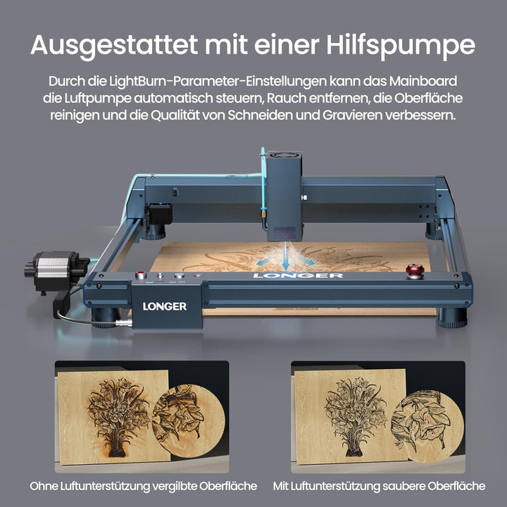 Longer Laser B1 20W – Lasergravierer mit automatischer Luftunterstützung, ideal für DIY-Arbeiten auf