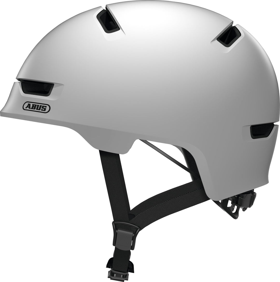 ABUS Stadthelm Scraper 3.0 - Robuster Hartschalen-Fahrradhelm L (57-61 cm) Weiss (polar matt), L (5
