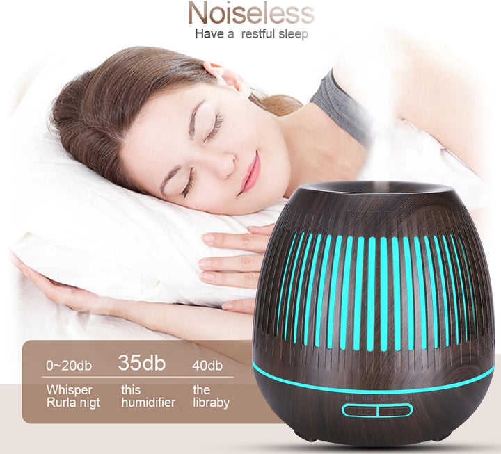 Luftbefeuchter Aroma Diffuser für Duftöle | Fernbedienung + Zeitschaltuhr | 400ml | Duftlampe Aromat