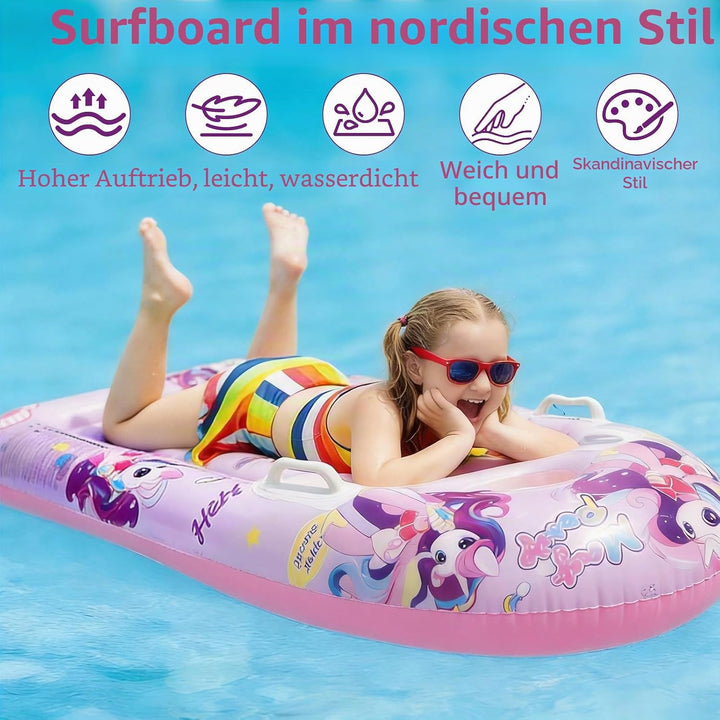 CIYIN Schwimmbrett Bodyboard Aufblasbar, Surfbrett Bodyboard mit Griffen, Schwimmhilfe Aufblasbar Ki