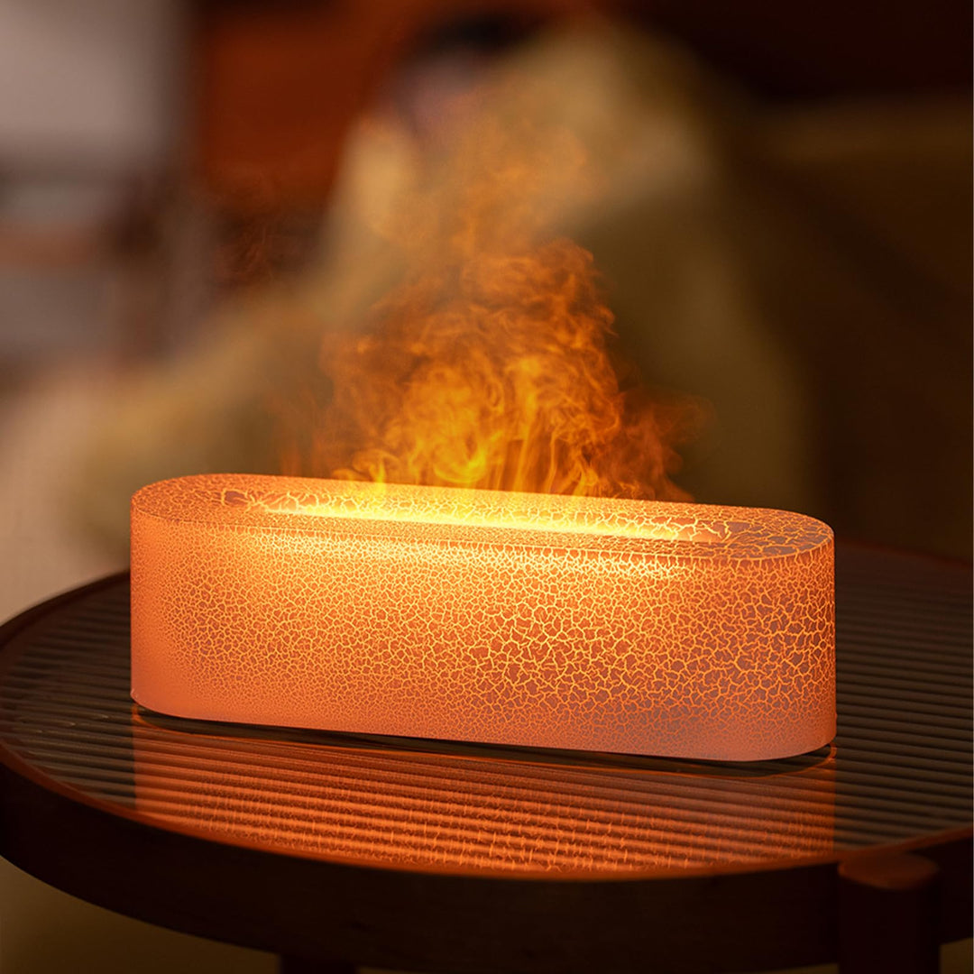 Air Diffuser, 7-Farben-Flammen-Desktop-Luftbefeuchter Mit 3-Gang-Timing Und Automatischer Abschaltfu