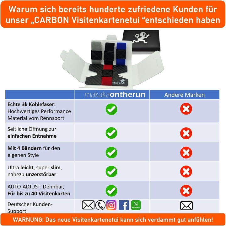 Premium Kartenetui aus stabilem Carbon – 1 bis 16 Karten & Geldscheine – Slim Wallet Portemonnaie, k