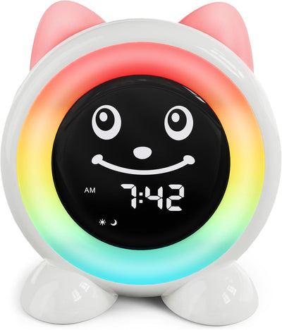 FiveHome Wecker Kinder-Schlaftrainer Kinder Kinderwecker Digital Lichtwecker mit 11 Farben Nachtlich