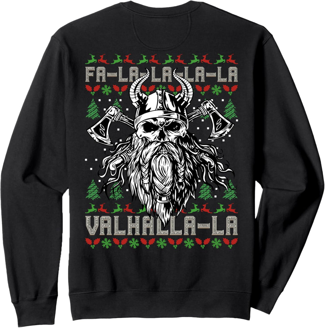 Viking Ugly Christmas – Valhalla Wikinger-Totenkopf (auf der Rückseite) Sweatshirt