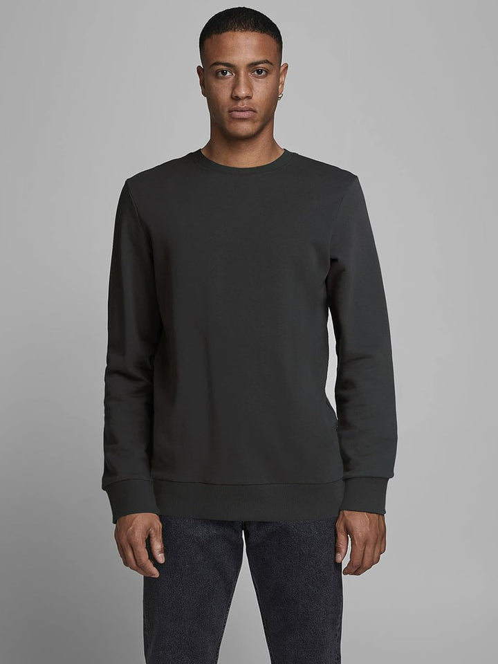 JACK & JONES Male Sweatshirt Klassisches S Grau (Raven/Reg Fit), S Grau (Raven/Reg Fit)