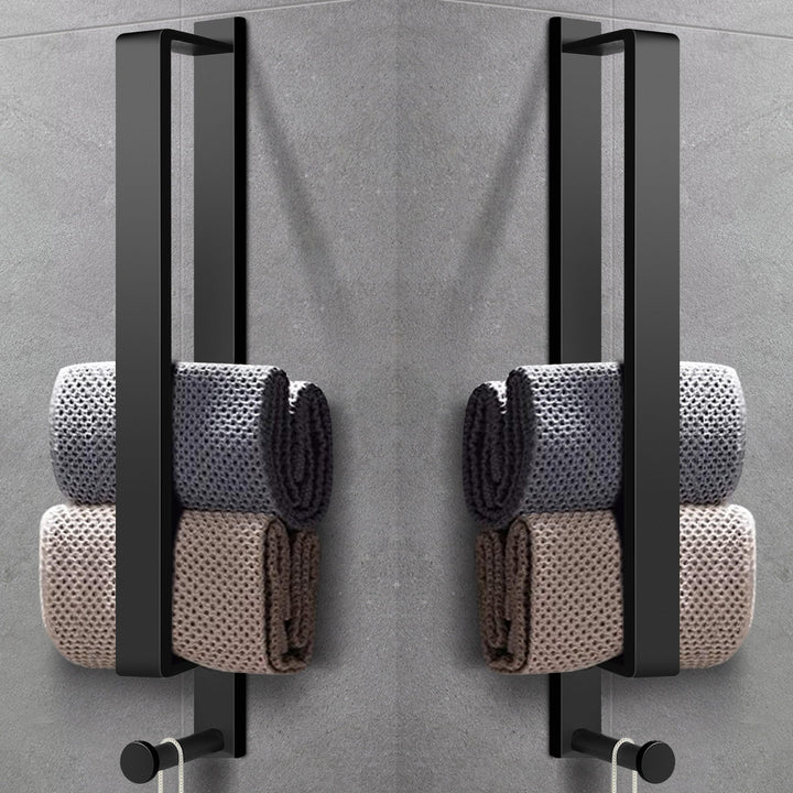 LIVEHITOP 2PCS Handtuchhalter Ohne Bohren, Selbstklebend Handtuchstange Schwarz Edelstahl 43.5CM Gäs