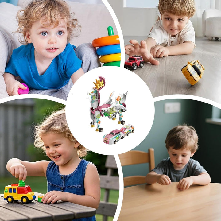 Transformatives Spielzeug | Transformatives Mechanisches Antistress-Spiel,Figur Fahrzeug mit Dinosau