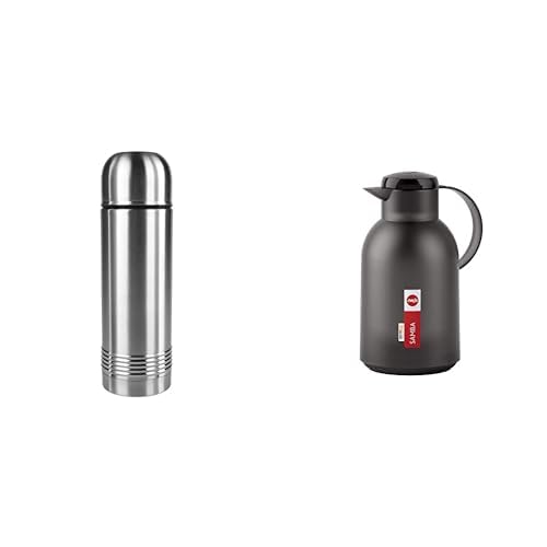 Emsa 618101600 Senator Isolierflasche, Thermosflasche, 1000ml, edelstahl & N40119 Samba Isolierkanne